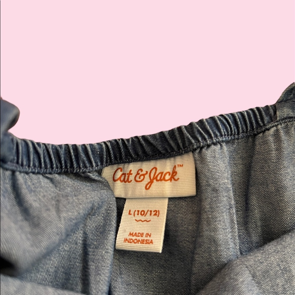 Girl's jumpsuit 100% cotton.  Cat & Jack brand size L (10/12) BLUE color.